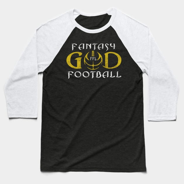 Fantasy Football God Champion Bragging Rights Baseball T-Shirt by TeeCreations